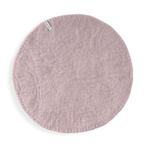 Round lavender seat cushions made with naturally dyed wool features the same colour on the top and underside,  and has a beautiful handstitched rim