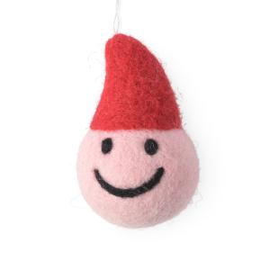 LITTLE HANGINGS, SMILEY SANTA, red