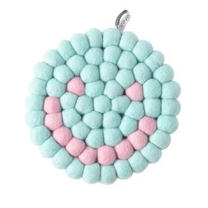 TRIVET, ROUND, SMILEY, mint