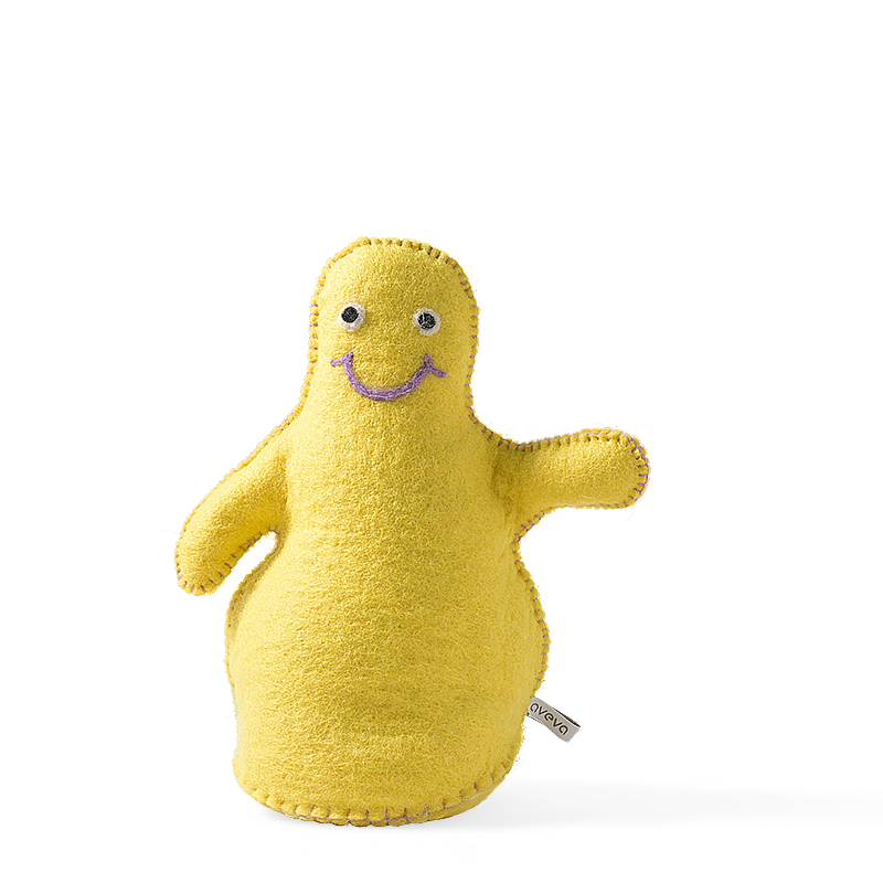 DUMPLING, DOOR STOP / BOOKEND, yellow