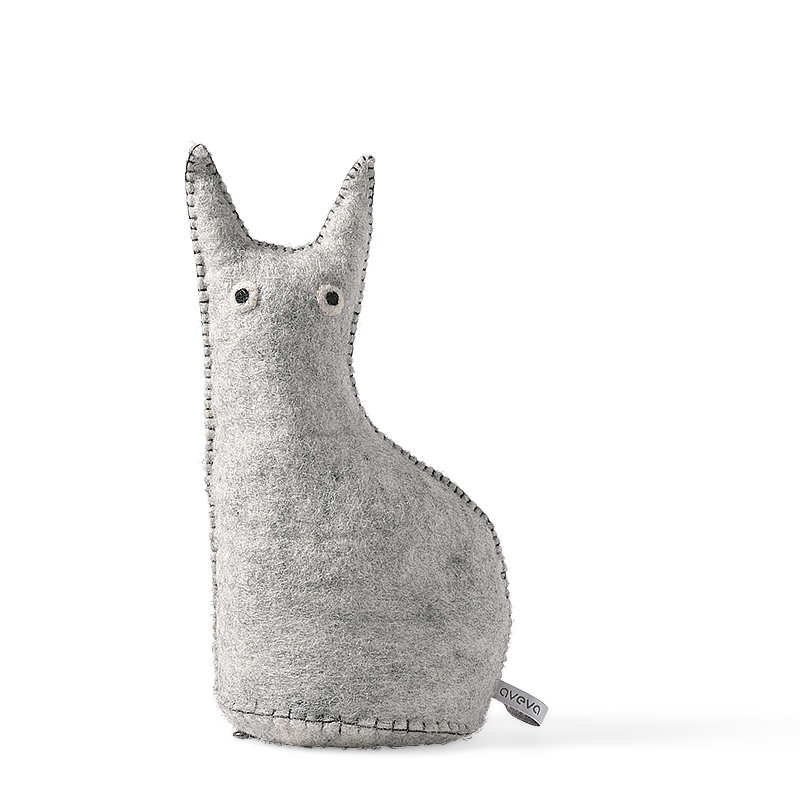 Door stop & Bookend 100 wool Raw grey Aveva design