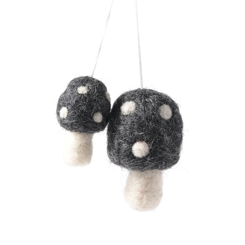 LITTLE HANGINGS, MUSHROOM, L, 2-pack, raw-black