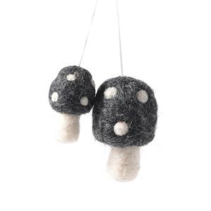 LITTLE HANGINGS, MUSHROOM, L, 2-pack, raw-black
