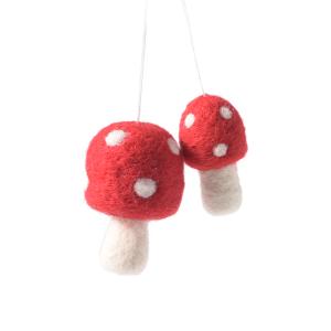 LITTLE HANGINGS, MUSHROOM, L, 2-pack, red