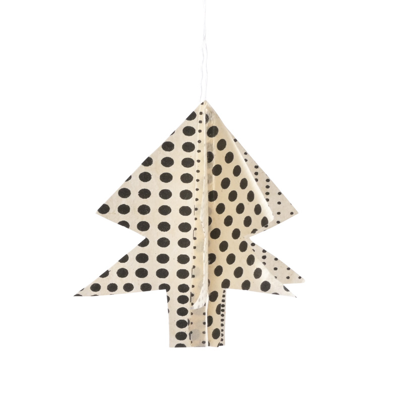 LITTLE HANGINGS, 5-pack, PAPER-TREE, white/black-dots