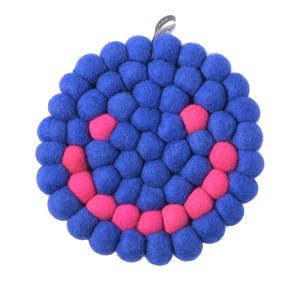 TRIVET, ROUND, SMILEY, blue moon