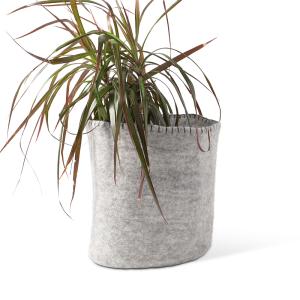 FLOWER POT 24, L, raw-grey