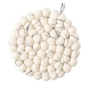 TRIVET, ROUND, MARBLE, white