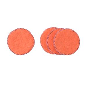 WOOL COASTER, 4-pack, coral