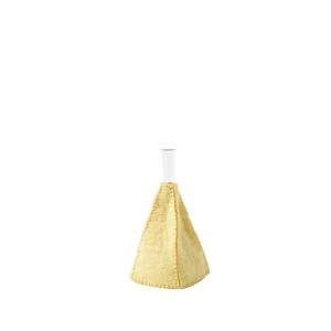 WOOL VASE, PYRAMID, lemon