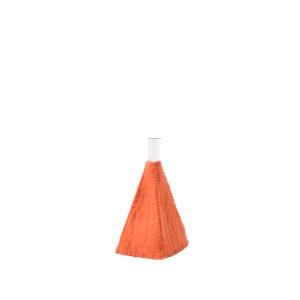 WOOL VASE, PYRAMID, coral