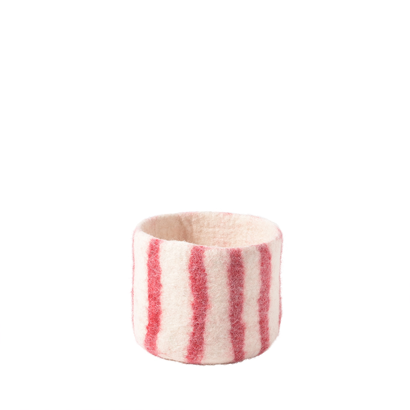 FLOWER POT 25, THICK-STRIPES, red