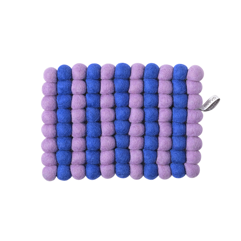 TRIVET, rect., STRIPED, blue-lilac