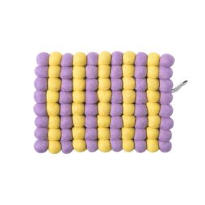 TRIVET, rect., STRIPED, yellow-lilac