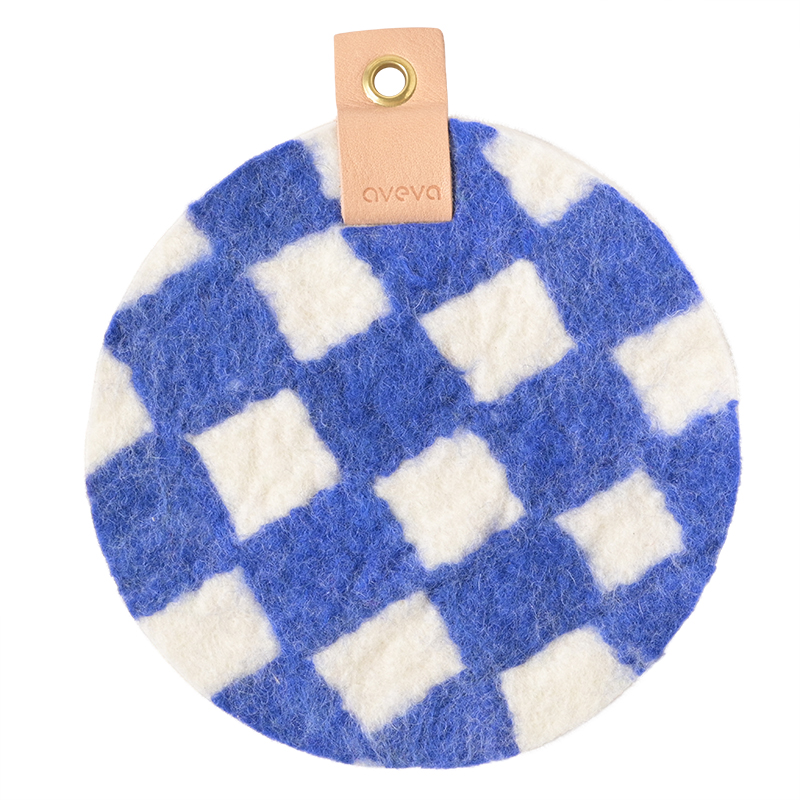 TRIVET, CHECKED, electric-blue