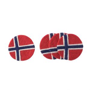 WOOL COASTER, 4-pack, norwegian-flag