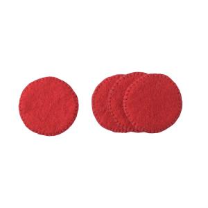 WOOL COASTER, 4-pack, red