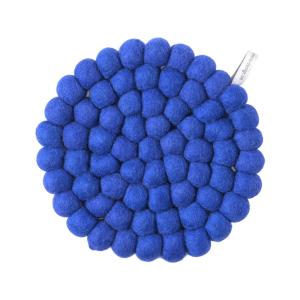 TRIVET, ROUND, electric blue