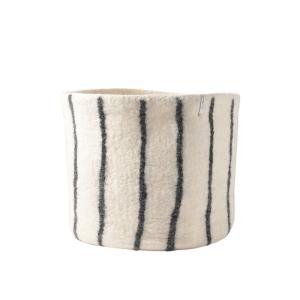 FLOWER POT 25, XL, THIN-STRIPES, black