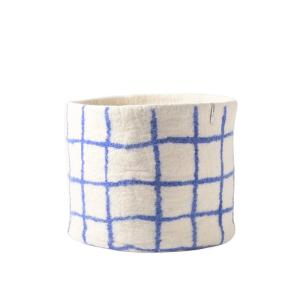 FLOWER POT 25, XL, THIN CHECKED, blue