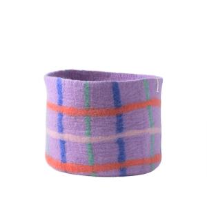 FLOWER POT 25, XL, THICK CHECKED, lilac multi