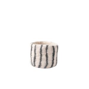 FLOWER POT 25, THIN-STRIPES, black