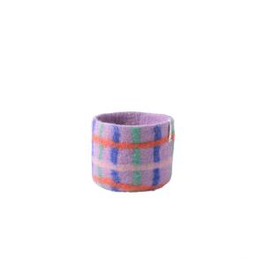 FLOWER POT 25, THICK CHECKED, lilac multi