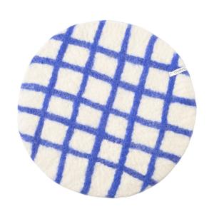 SEAT CUSHION 25, checked-blue