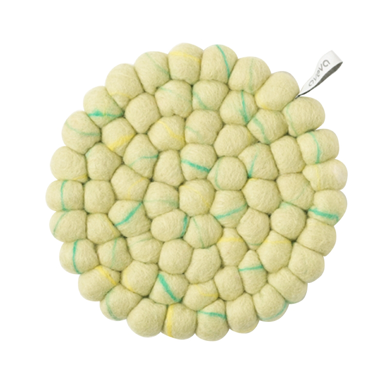 TRIVET, ROUND, MARBLE, green