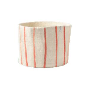 FLOWER POT 25, XL, THIN-STRIPES, coral