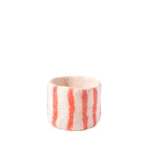 FLOWER POT 25, THIN-STRIPES, coral