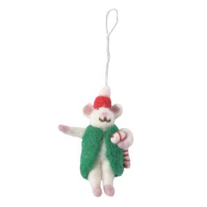 LITTLE HANGINGS, mouse candy cane