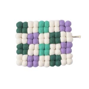 TRIVET, rect., CHECKED, green-lilac