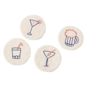 WOOL COASTER, 4-PACK, cocktail