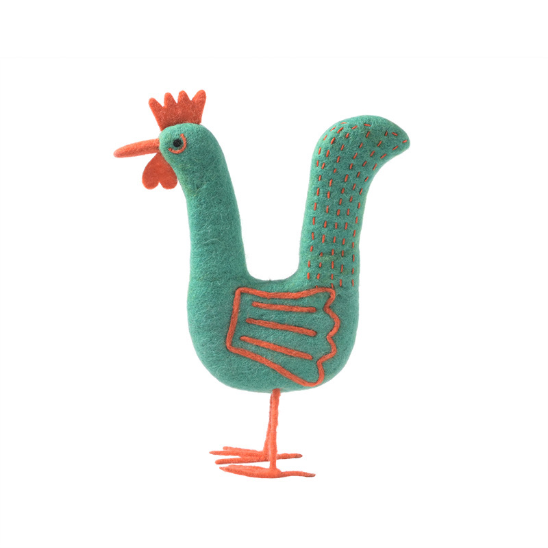 Funky rooster i 100% wool | Green | L | Aveva Design
