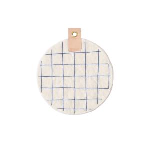 TRIVET, ART, blue-checked