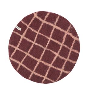 SEAT CUSHION 25, checked-burgundy