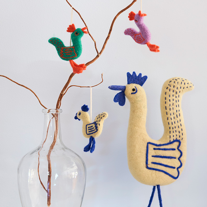 Funky rooster i 100% wool | Lilac | S | Aveva Design