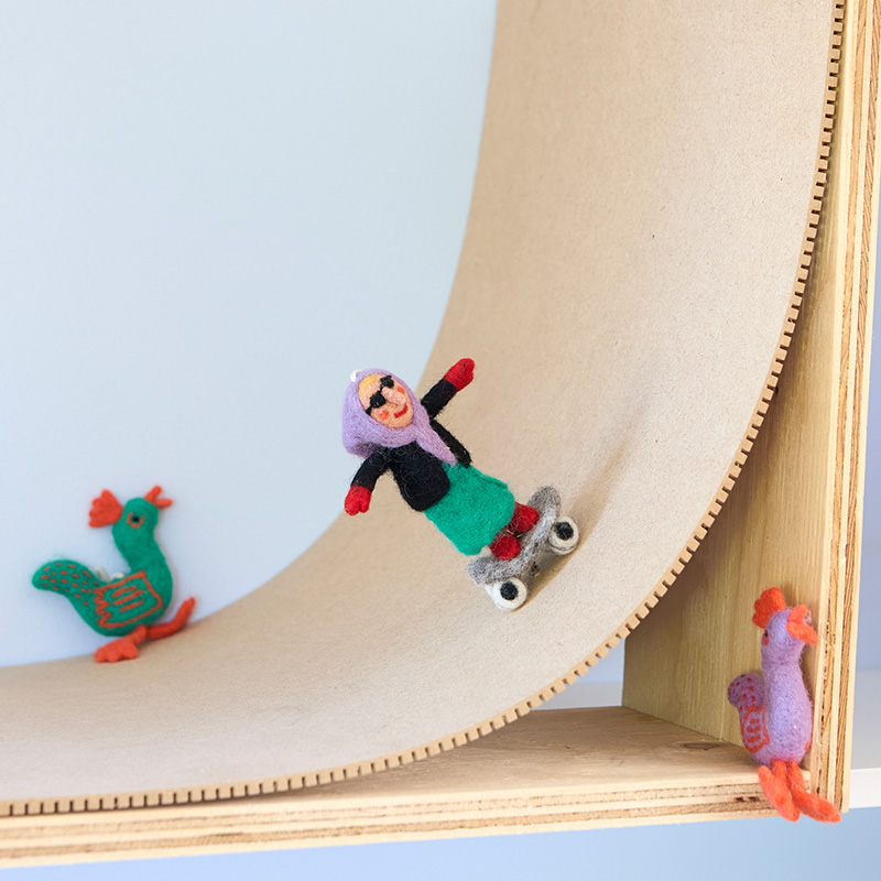 Funky rooster i 100% wool | Green | S | Aveva Design