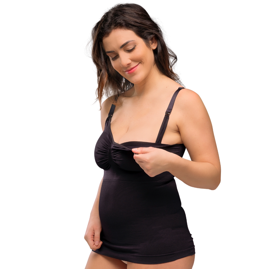 Carriwell Seamless Nursing Control Cami - White (2 in 1 bra and cami) woman