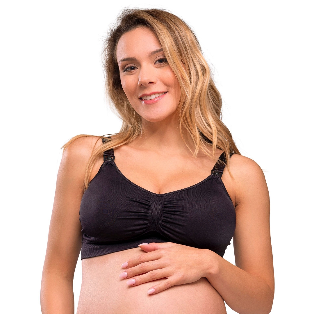 Carriwell Black Seamless Adjustable Maternity And Nursing Bra