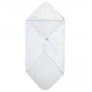 Hooded towel white dotty GOTS