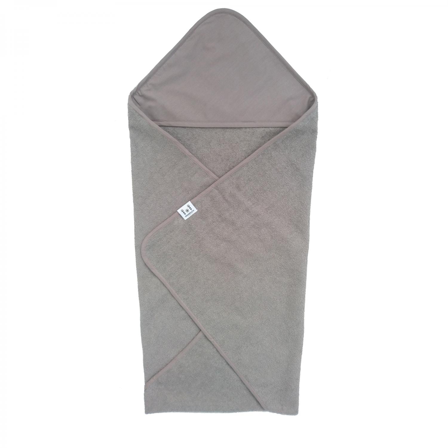 Hooded towel style grey GOTS