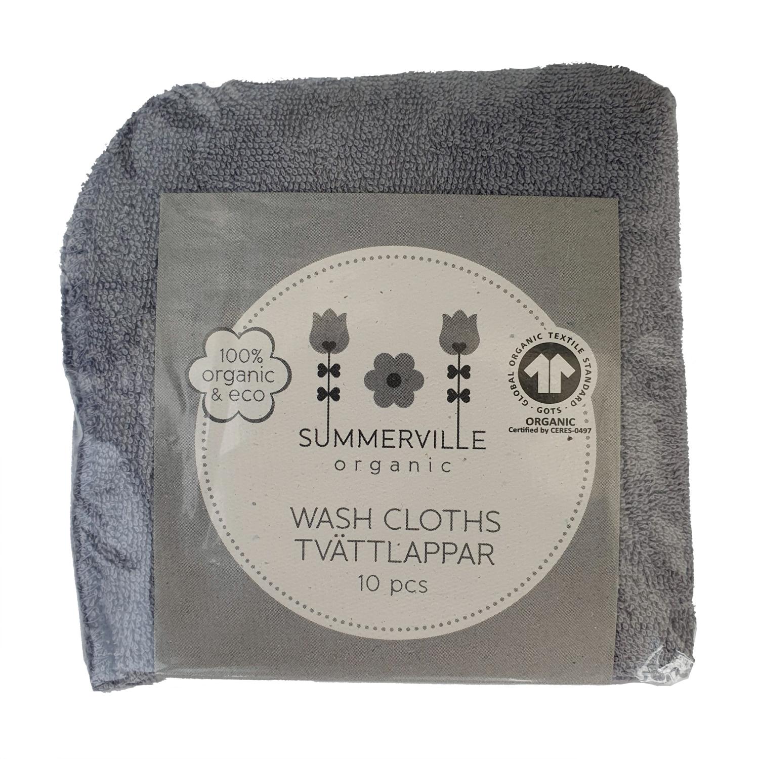 Washcloths 10 pcs grey GOTS
