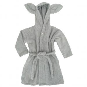Bath robe rabbit silver grey 74/80 GOTS
