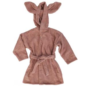Bath robe rabbit pale mauve 74/80 GOTS