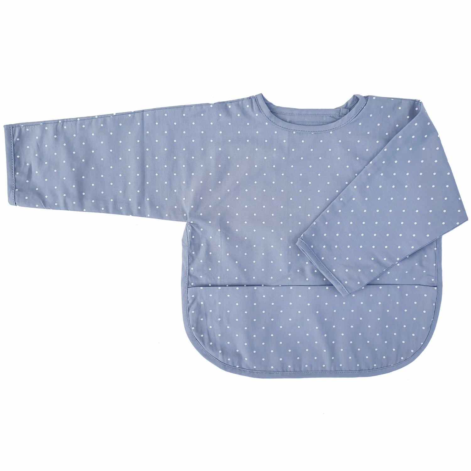 Bib with sleeves forever blue dotty eco