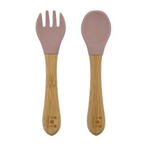 Spoon and fork bamboo pale mauve