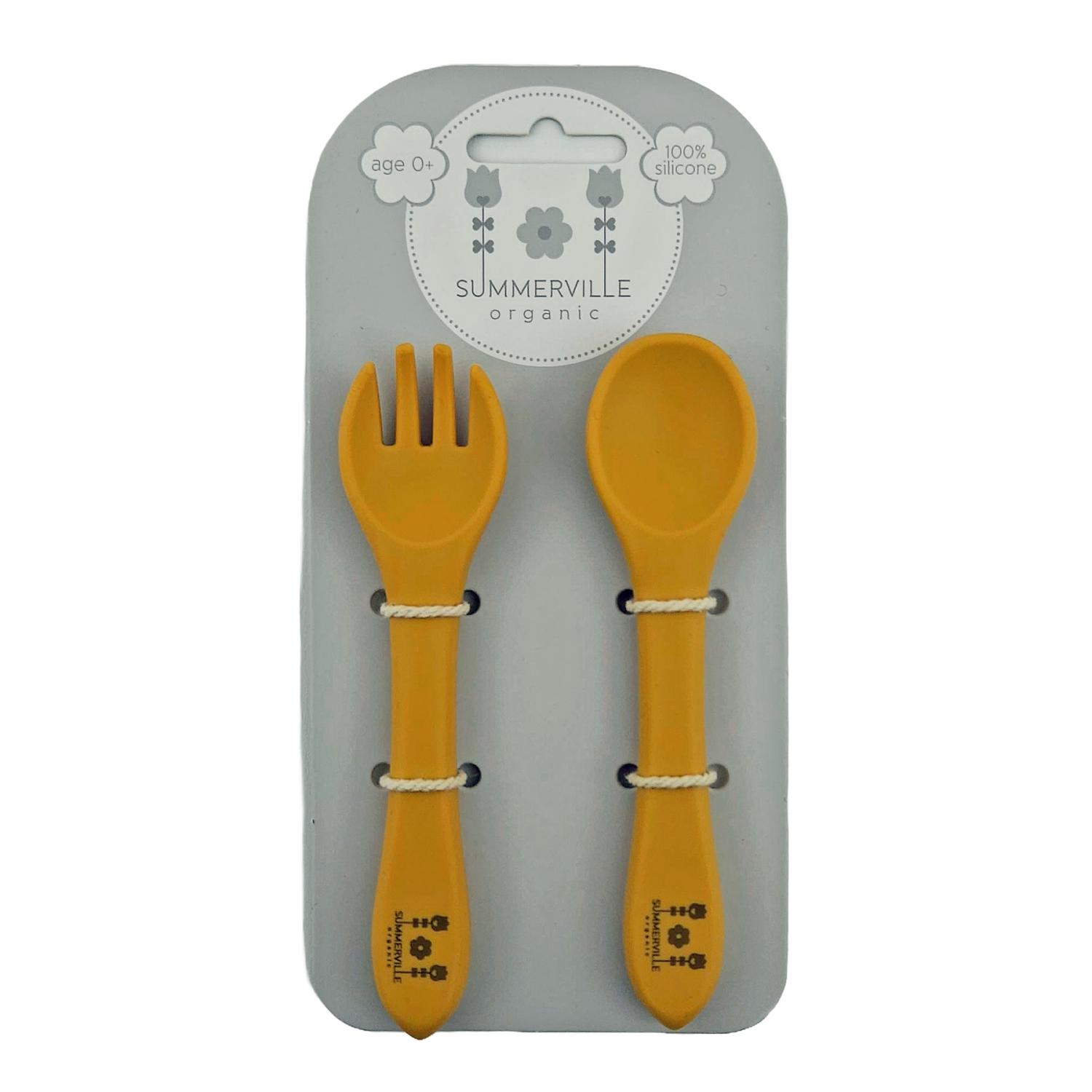 Spoon and fork silicone ochre SV