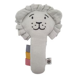 Soft rattle lion silver grey eco